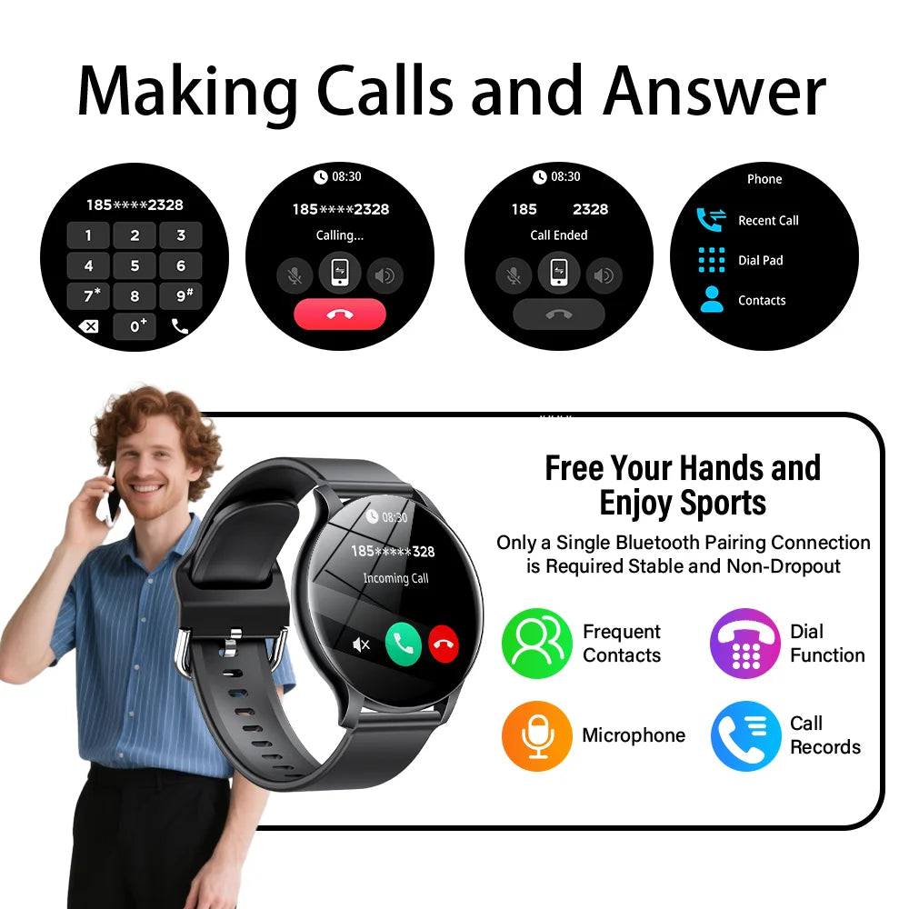 Cordyn Sport Smart Watch Bluetooth calling feature — call controls on screen