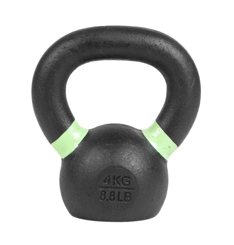 Cordyn Cast Iron Kettlebell in Black — colour-coded weight markings and flat base