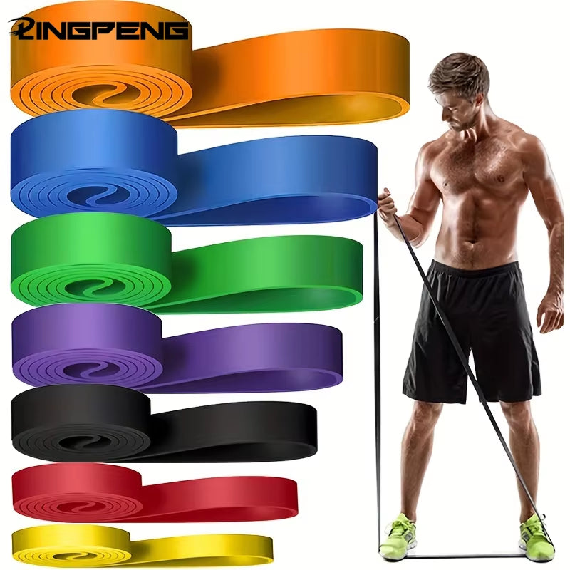 Cordyn Pull-Up Resistance Bands in multiple resistance levels — Yellow, Black, Purple, Green, Orange